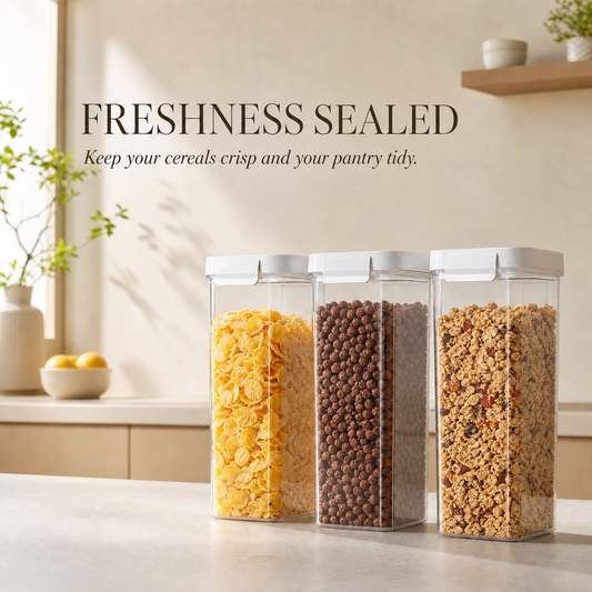 Airtight Cereal Storage Container – Clear Food Storage Organizer