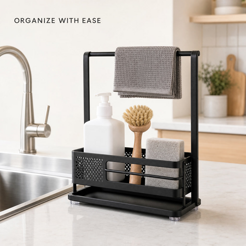 Premium Sink Caddy Organizer – Kitchen Countertop Storage Rack
