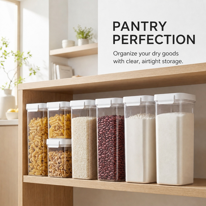 Airtight Cereal Storage Container – Clear Food Storage Organizer