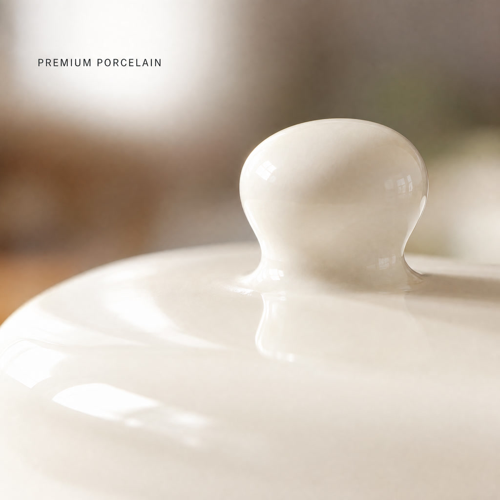 Ceramic Butter Dish with Lid – Cream White Porcelain Butter Keeper
