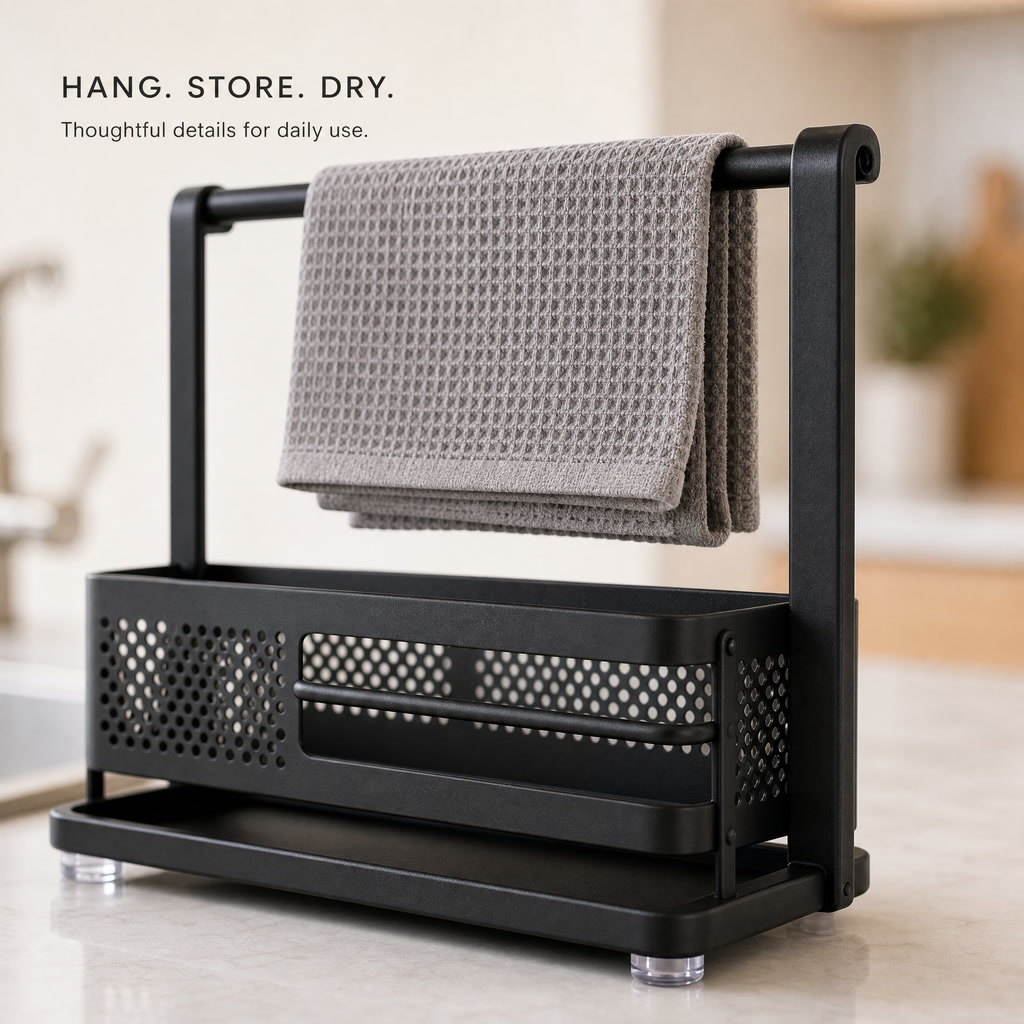 Premium Sink Caddy Organizer – Kitchen Countertop Storage Rack