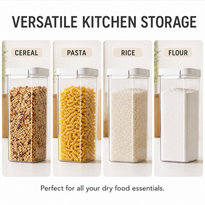 Airtight Cereal Storage Container – Clear Food Storage Organizer