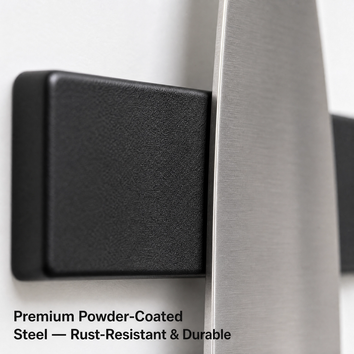 Magnetic Knife Rack Wall Mount – Matte Black Kitchen Knife Holder